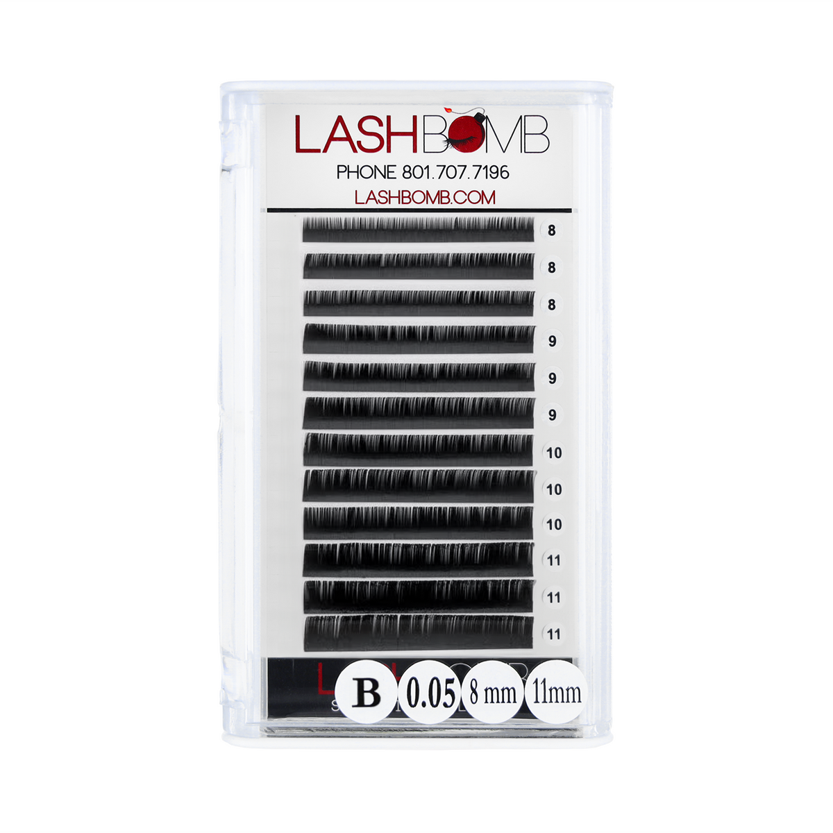 VOLUME LASH TRAY (12 LINE) B CURL LASHBOMB