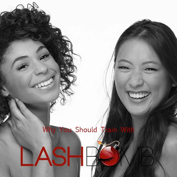 girls posing with eyelash extensions
