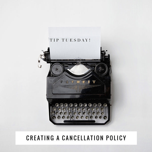 Typewriter typing a cancellation policy